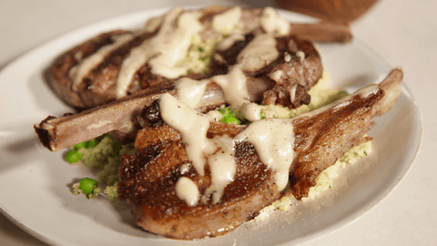 Moroccan Lamb Chops with Green Couscous and Tahini Moroccan Lamb Chops with Green Couscous and Tahini