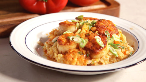 Seared Scallops and Cauliflower Grits Seared Scallops and Cauliflower Grits